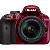 photo Nikon D3400 Rouge + 18-55mm AF-P VR