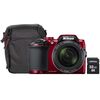 Appareil photo compact / bridge numérique Nikon Coolpix B500 Rouge + carte 32 Go + sac