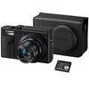Appareil photo compact / bridge numérique Panasonic Lumix DC-TZ95 Noir + 2ème batterie + étui cuir