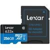 photo Lexar MicroSDXC 256 Go High-Performance UHS-1 633x (95 Mb/s) + lecteur de carte USB 3.0