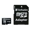 photo Verbatim microSDHC 8 Go Class 10 + adaptateur SD