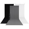 Image du Kit 3 fonds noir, blanc, gris 1.50 x 3.70 m + Support X-Drop